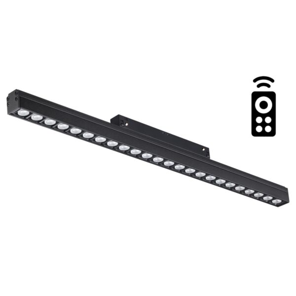 358624 SHINO NT21 064 черный Трековый низковольтный св-к диммируемый с ДУ, со сменой цв.температуры IP20 LED 3000~6500К 24W 48V FLUM