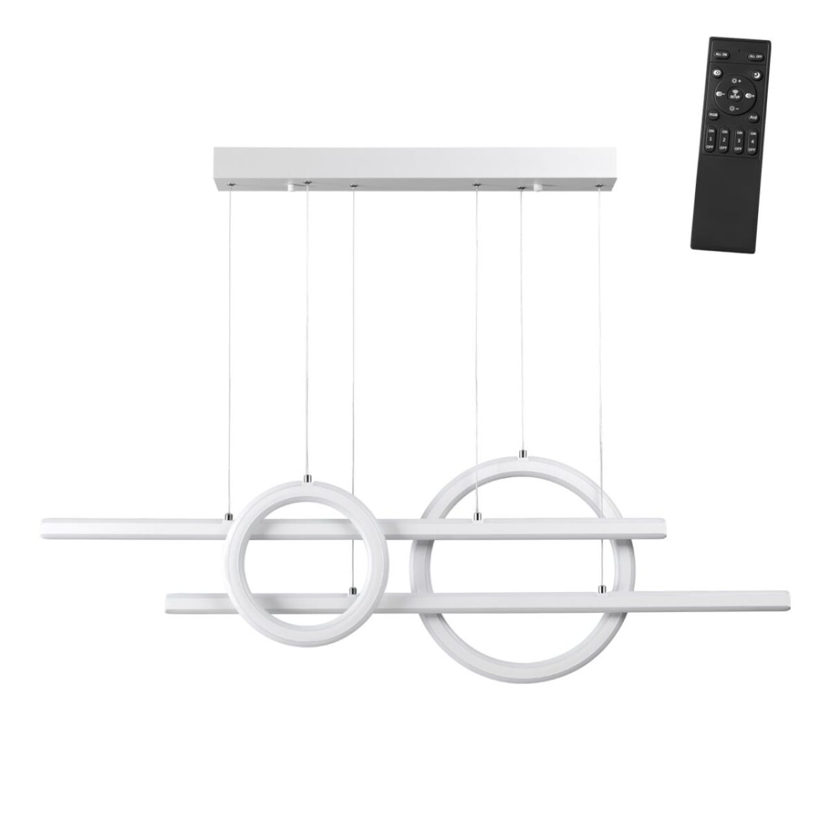 359182 OVER NT23 314 белый Светильник подвесной диммируемый, в комплекте пульт ДУ IP20 LED 4000К 116W 220V ONDO — изображение 1