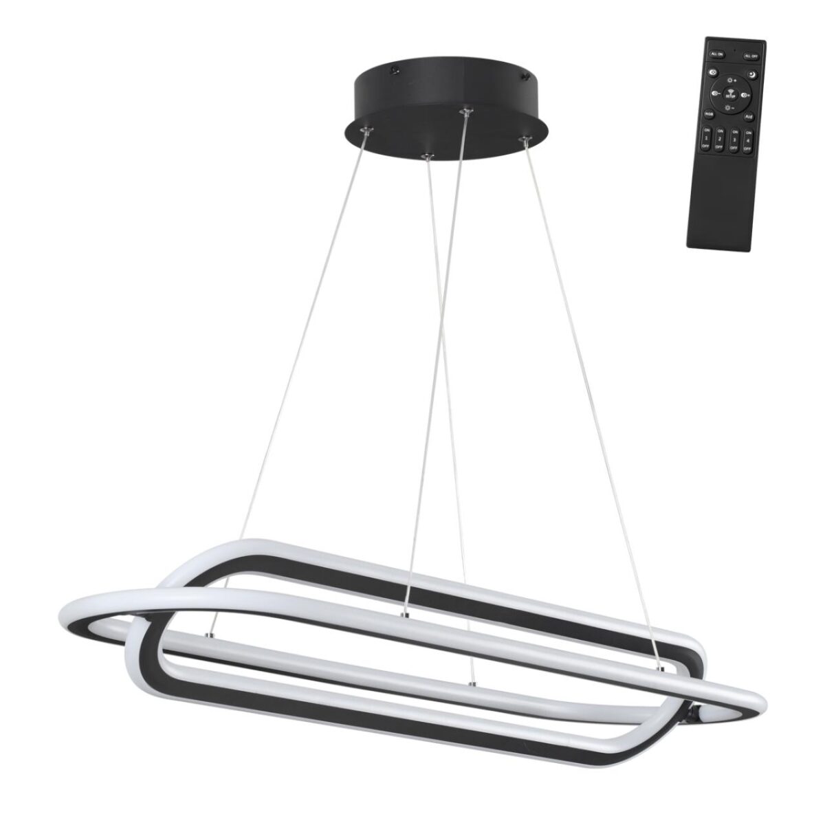 359173 OVER NT23 316 черный Светильник подвесной диммируемый, в комплекте пульт ДУ IP20 LED 4000К 116W 220V ONDO — изображение 1