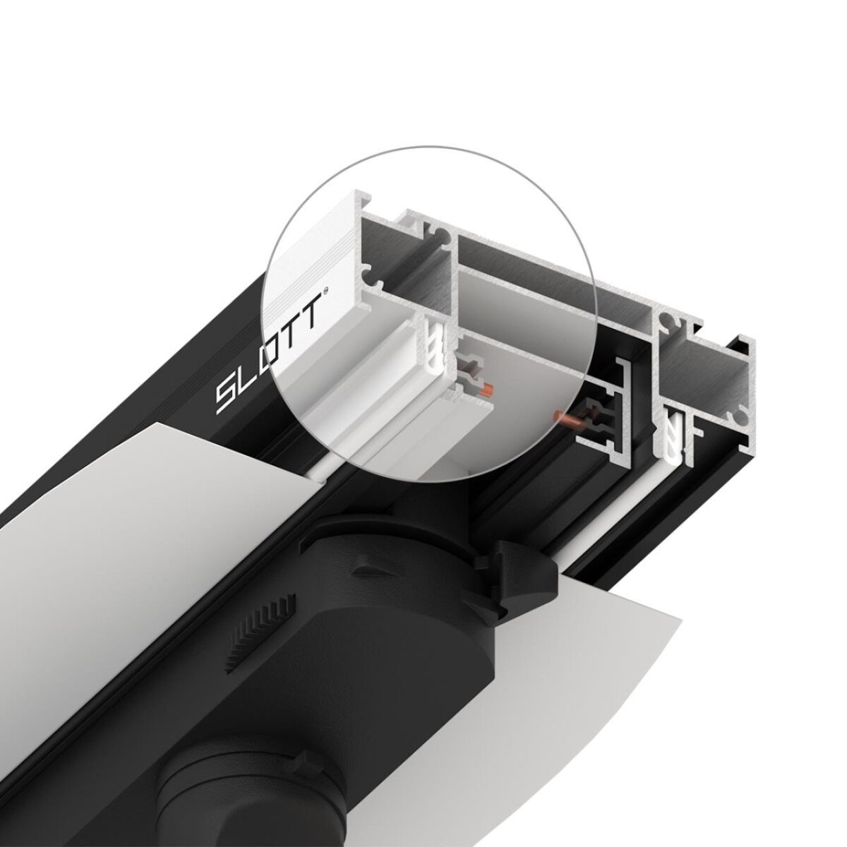 135192 NT23 086 белый Интрудер (профиль) для встраивания однофазного трека в натяжной потолок, 2м IP20 — изображение 3