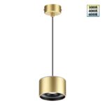 358969 OVER NT22 352 бронза св. Светильник накладной с переключ. цв. температуры, провод 2м IP20 LED 3000К4000К6000К 12W вниз + 3ВW вверх 110-265V G