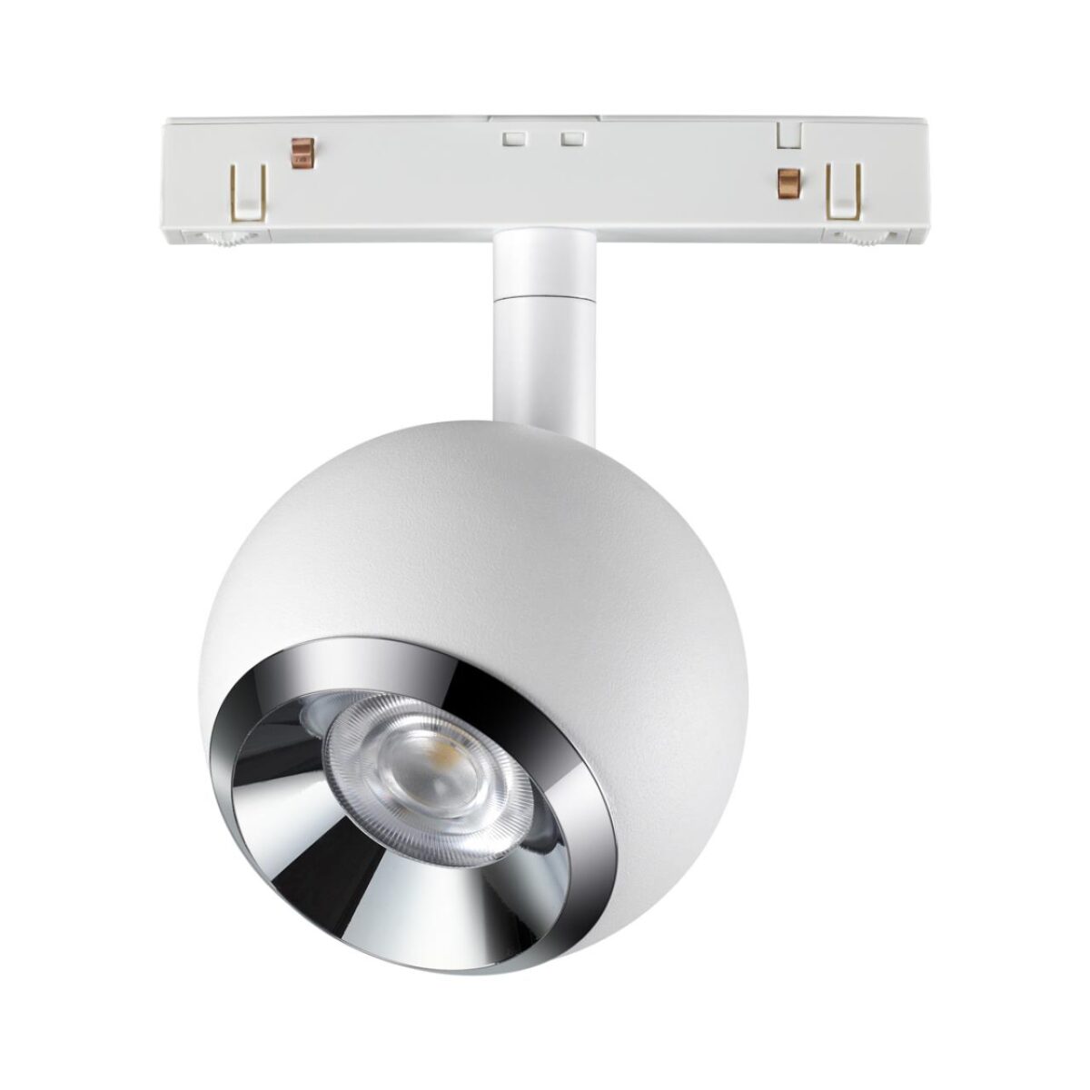 358394 SHINO NT20 073 белый/хром Трековый св-ник для низков.шинопровода IP20 LED 4000K 10W 48V FLUM 358394 SHINO NT20 073 белый/хром Трековый св-ник для низков.шинопровода IP20 LED 4000K 10W 48V FLUM — изображение 1