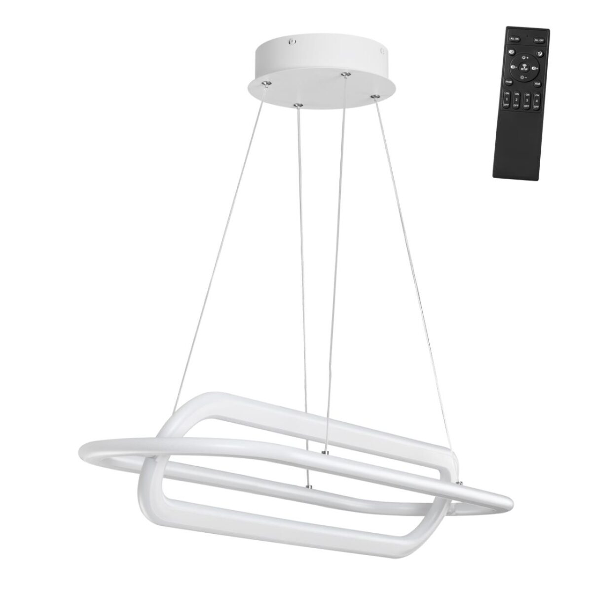 359172 OVER NT23 316 белый Светильник подвесной диммируемый, в комплекте пульт ДУ IP20 LED 4000К 116W 220V ONDO — изображение 1