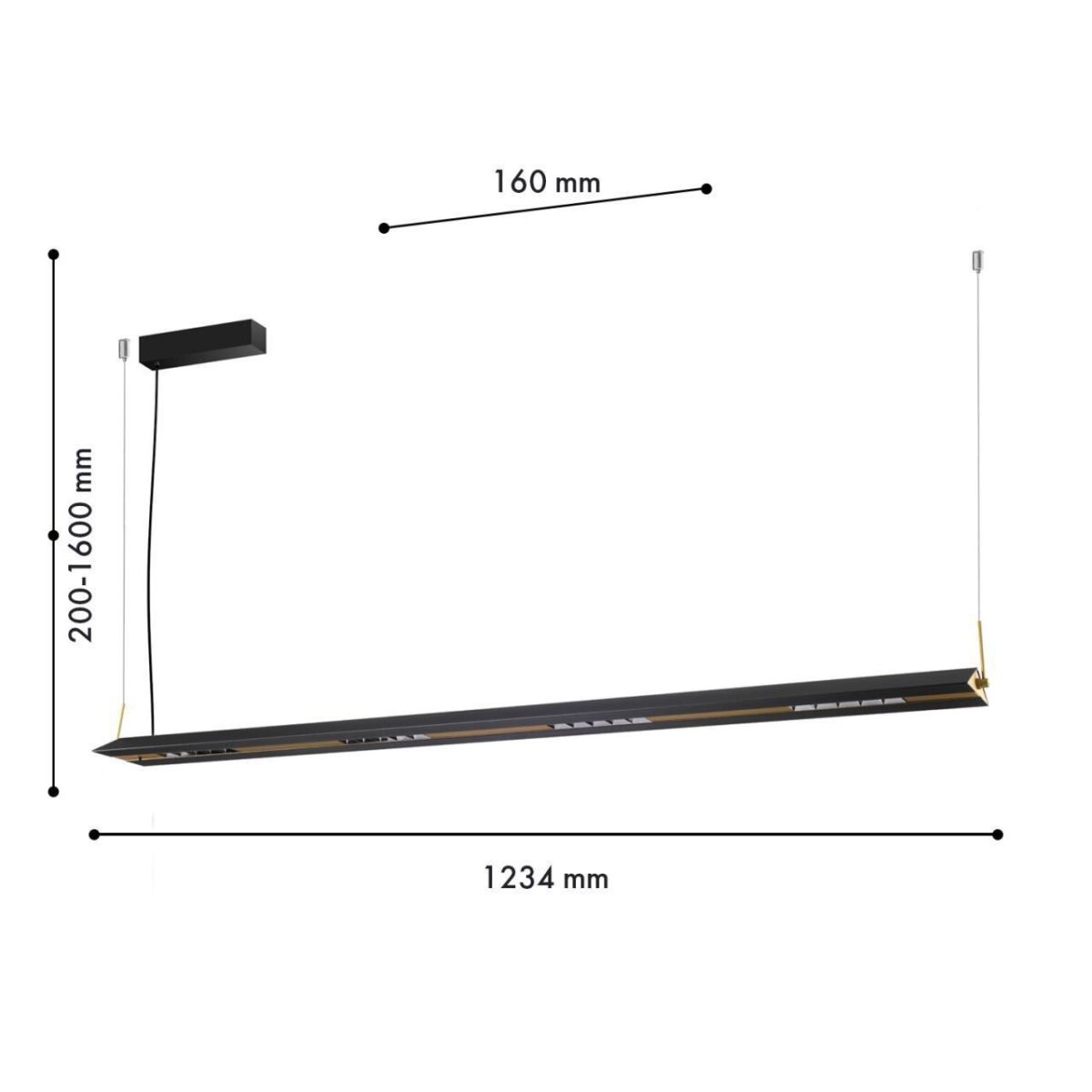 4398-12P, подвесная люстра, L1234xW160xH200/1600, LEDx30W, 2625LM, 3000K/4700K/6500K, IP20, included — изображение 3