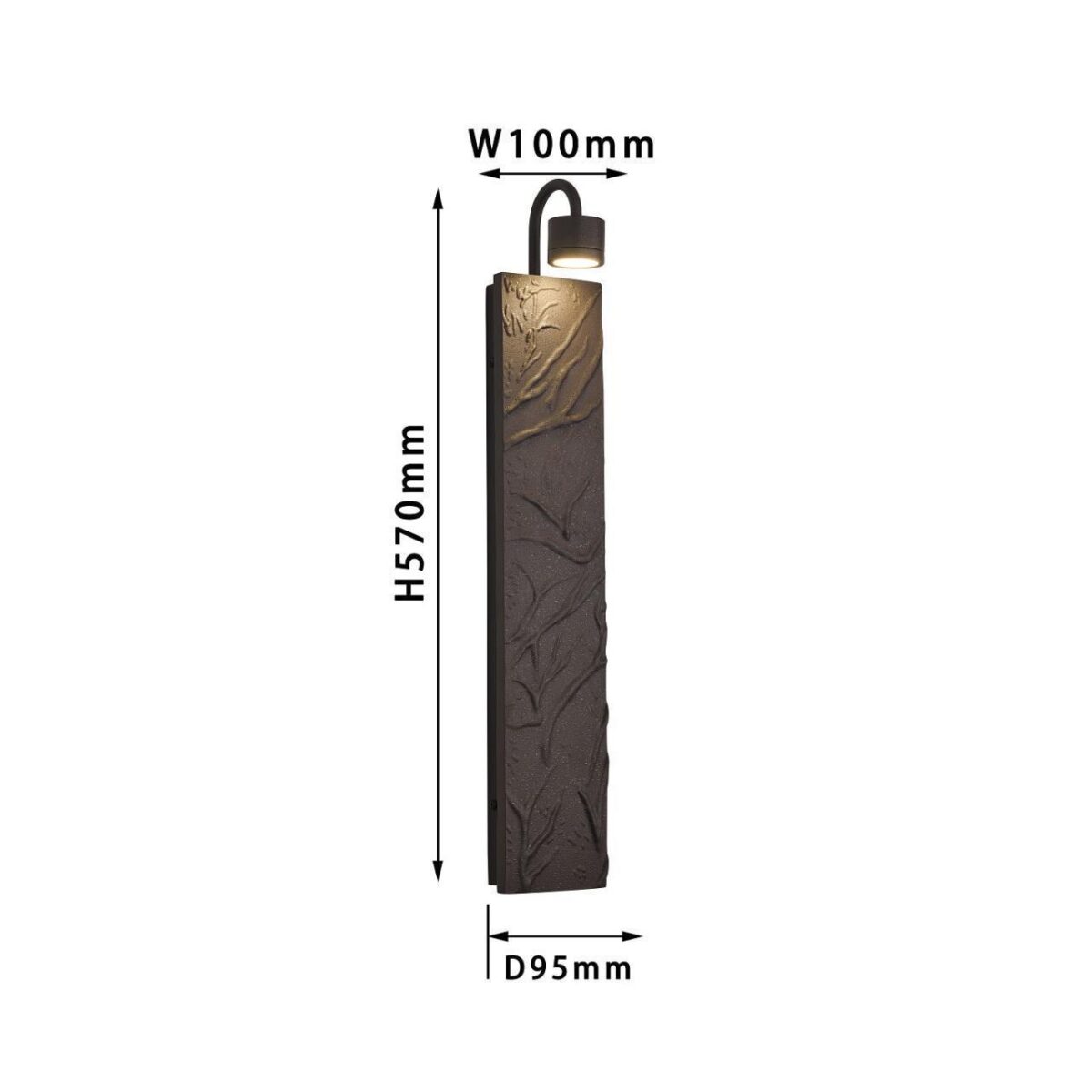 4130-1W, настенный светильник, D95xW100xH570, 1xLEDx5W, 450LM, 4000K, included — изображение 3