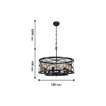 1783-6P, люстра подвесная, D580xH490/1690, 6xE27x60W, excluded — изображение 2