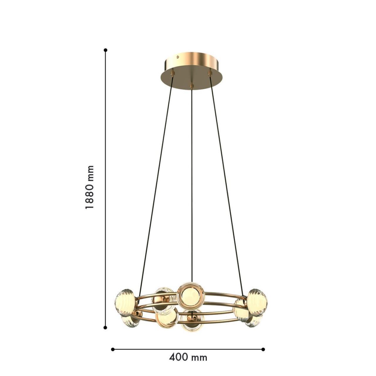 4382-9P, подвесная люстра, D400xH1880, 9xLEDx3.3W, 2100LM, 4000K, CRI>90, included — изображение 3