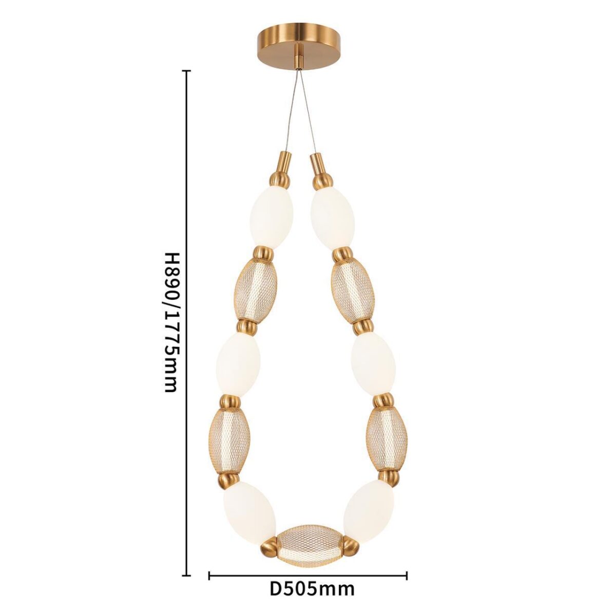 4559-1PC, подвесная/потолочная люстра, D160xH1780/2780 + D505xH890/1775 + D965xH820/1725, LEDx18W, 1230LM, 4000K, included — изображение 6