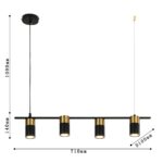 2825-4P, подвесная люстра, L710xW100xH140/1140, 4xGU10x35W, included — изображение 3