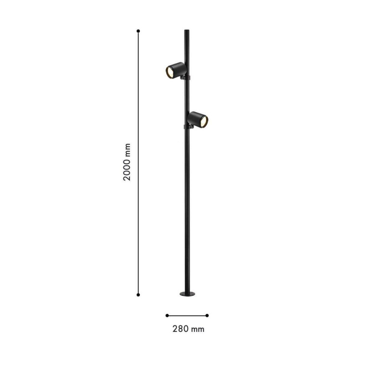 4638-2F, уличный светильник, L280xW100xH2000, 2xLEDx12W, 2100LM, 4000K, IP65, included — изображение 3