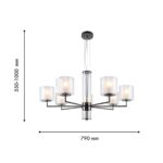 4087-7P, подвесная люстра, D790xH550/1000, 7xE14x40W, excluded — изображение 3