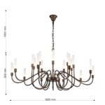 3014-20P, подвесная люстра, D1200xH680/1680, 20xG9LEDx7W, 4900LM, 3000K, included — изображение 3