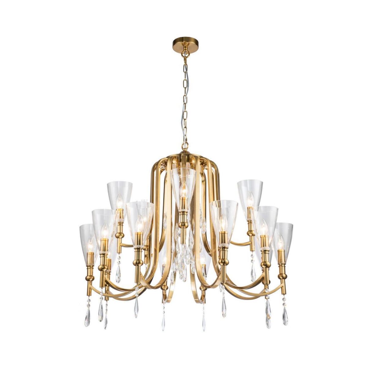 2968-15P, подвесная люстра, D900xH690/1690, 15xE14x40W, excluded — изображение 1