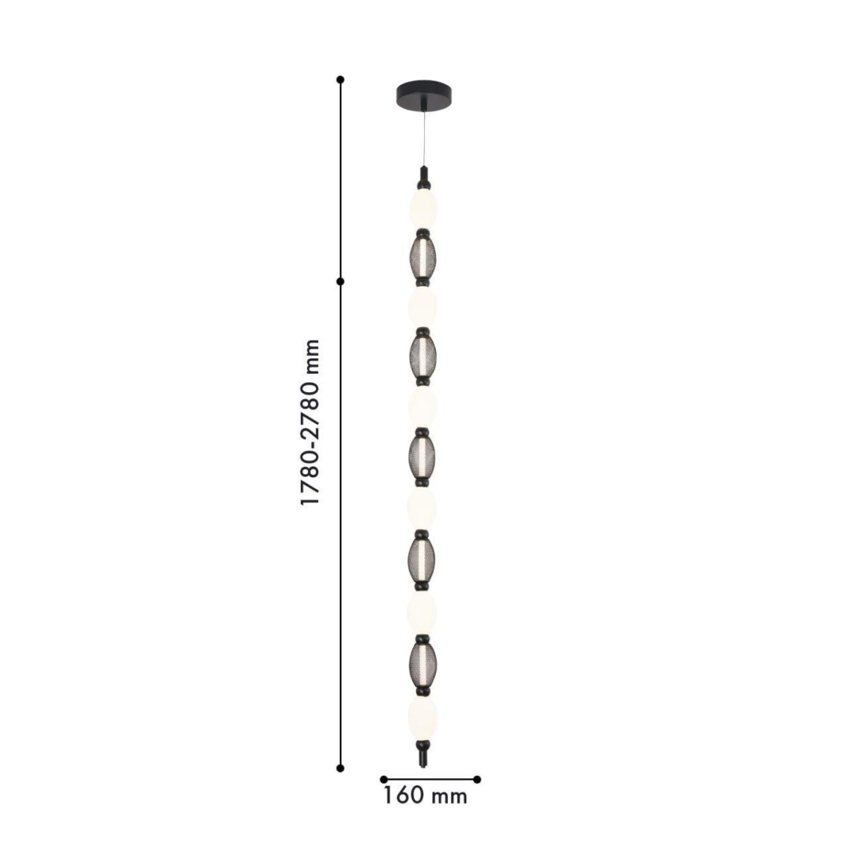 4560-1PC, подвесная/потолочная люстра, D160xH1780/2780 + D505xH890/1775 + D965xH820/1725, LEDx18W, 1080LM, 4000K, included — изображение 3