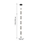 4560-1PC, подвесная/потолочная люстра, D160xH1780/2780 + D505xH890/1775 + D965xH820/1725, LEDx18W, 1080LM, 4000K, included — изображение 3