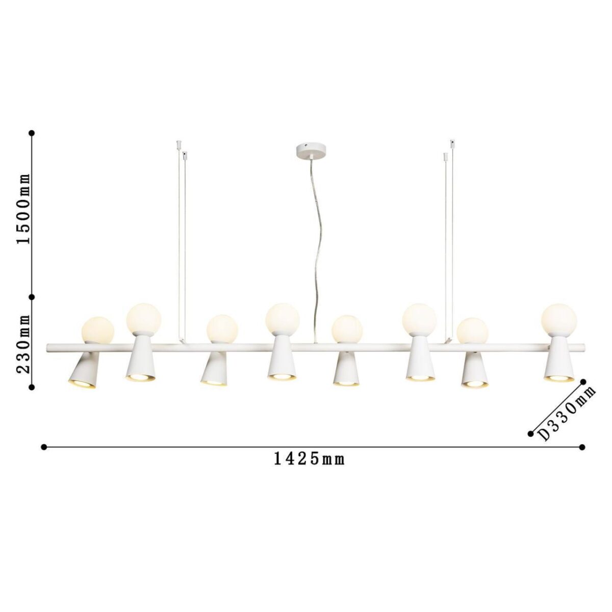 4094-8P, подвесная люстра, L1425xW330xH230/1730, 8xG9LEDx3W + 8xGU10x35W, excluded — изображение 3