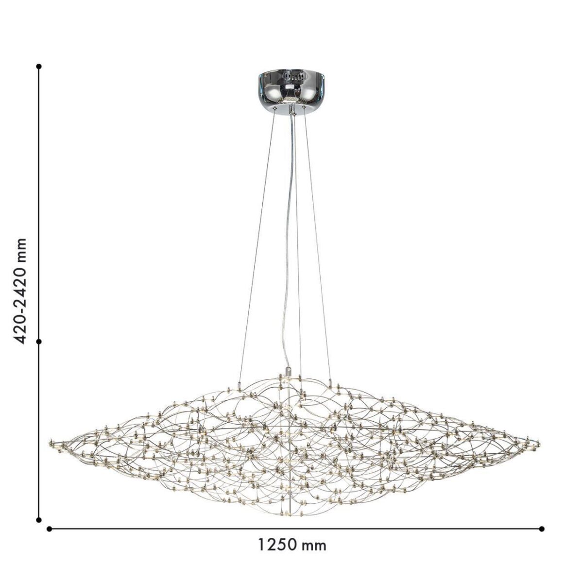 4305-12P, подвесная люстра, D1250xH420/2420, LEDx143W, 6200LM, 3000K/4500K/6000K, included, remote control — изображение 3