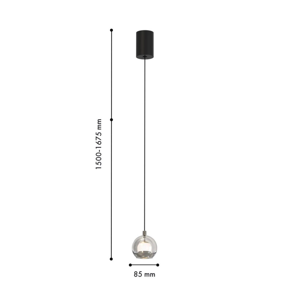 4291-1P, подвес, D85xH1500/1674, LEDx7W, 550LM, 4000K, included — изображение 2
