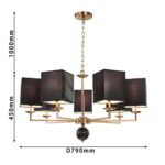 2822-7P, подвесная люстра, D790xH455/1520(H560/1625), 7xE14x40W, excluded — изображение 3