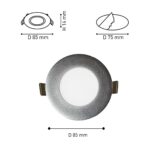 1660-3C, врезной светильник, D85xH14, cutout:D75, 3xLEDx3W, AC:100-240V, IP21, 230LM, 4000K, included — изображение 3