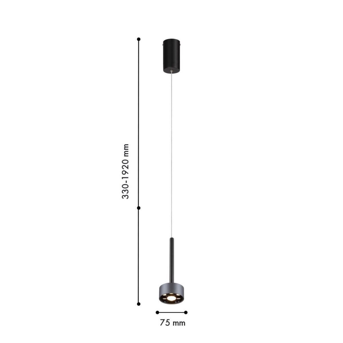 4318-1P, подвес, D75xH330/1920, LEDx7W, 500LM, 4000K, included — изображение 2