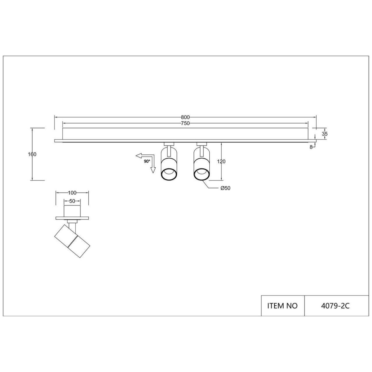 4079-2C, потолочный светильник, L800xW100xH160, LEDx45W, 1500-3000LM, 3000-6000K, included, remote control — изображение 8