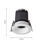 4415-1C, врезной светильник, D65xH70, cutout:D55, LEDx7W, 600LM, 3000K, IP20, CRI>90, beam angle:36, included — изображение 2