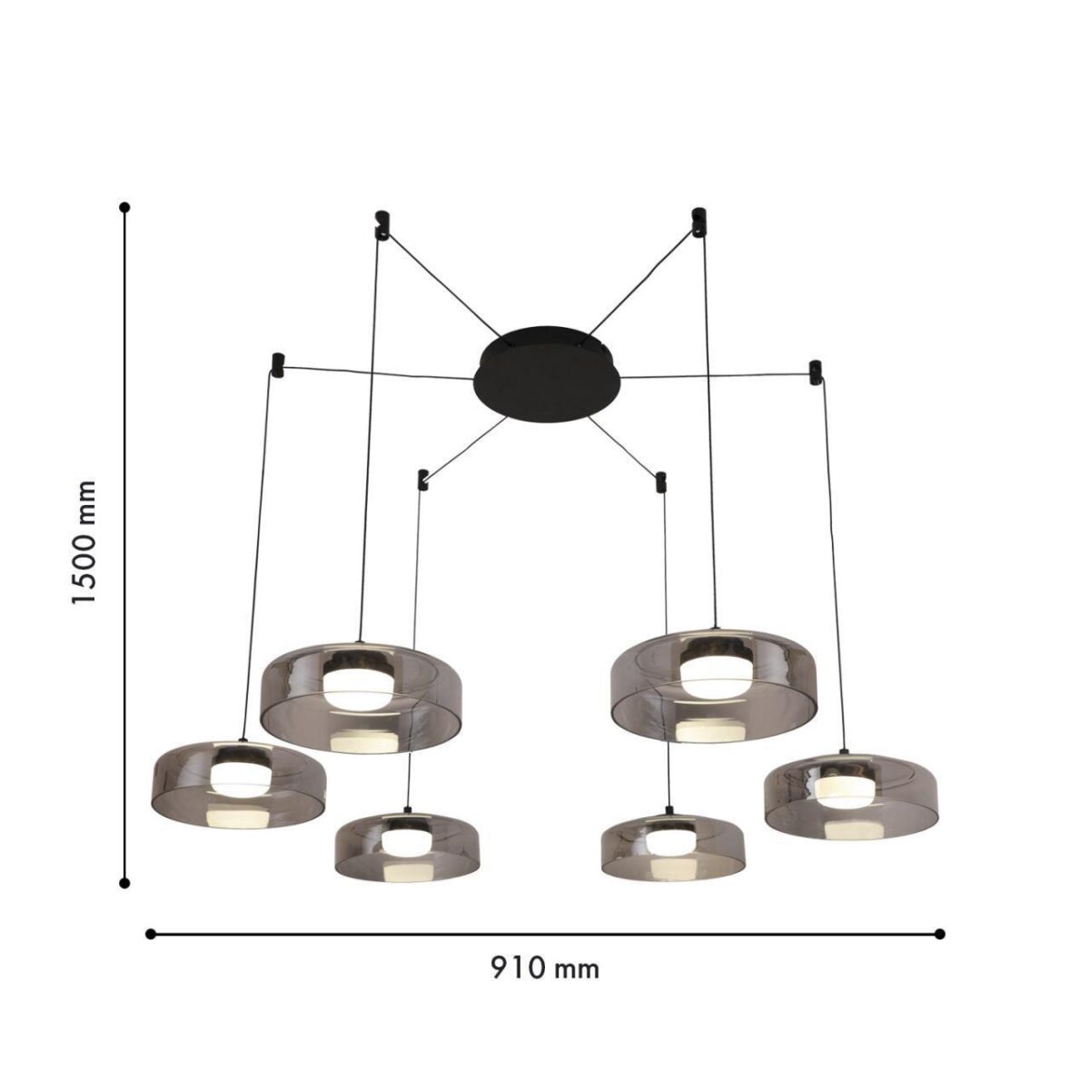 4490-6P, подвесная люстра, D910xH1500, 6xLEDx5W, 1950LM, 4000K, included — изображение 2