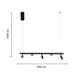 4179-5P, подвесная люстра, L800xW100xH240/1000, 3xLEDx3W + 2xLEDx5W, 855LM, 4000K, included — изображение 3