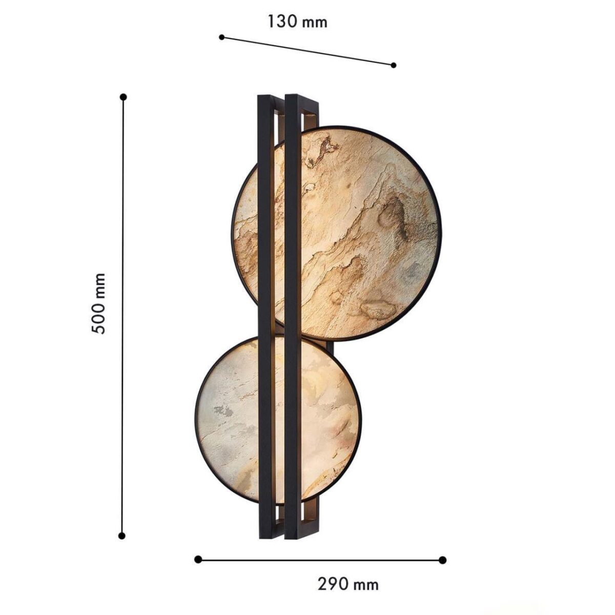 4593-2W, настенный светильник, D130xW290xH500, LEDx24W, 336LM, 4000K, CRI>90, included — изображение 2