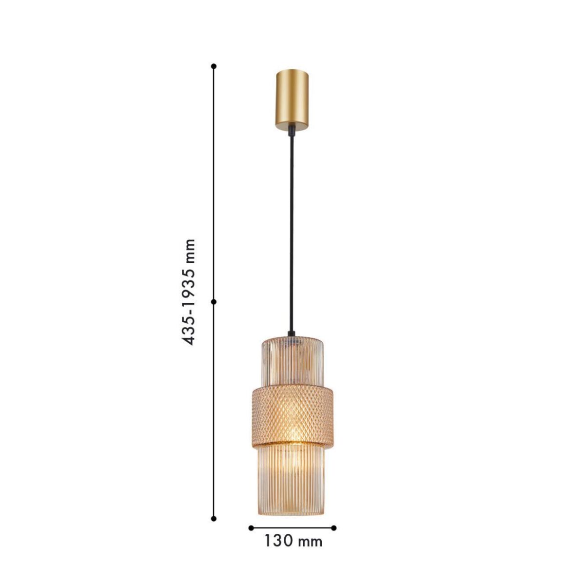 4343-1P, подвес, D130xH435/1935, 1xE27x40W, excluded — изображение 2