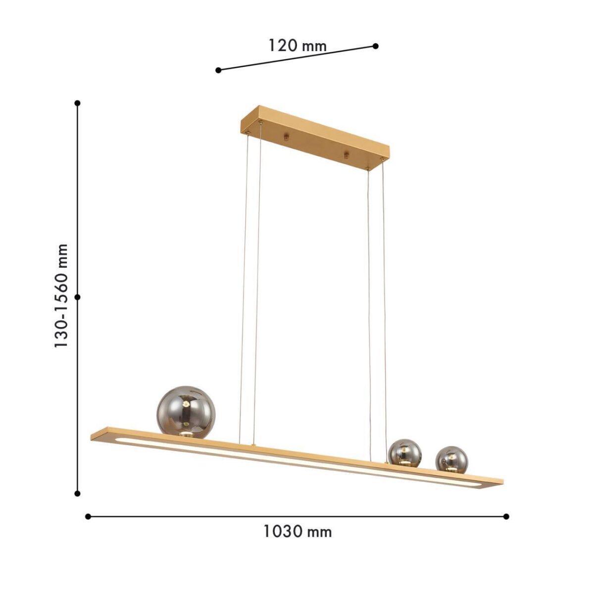 4549-3P, подвесная люстра, L1030xW120xH130/1560, LEDx51W, 2160LM, 4000K, included — изображение 3