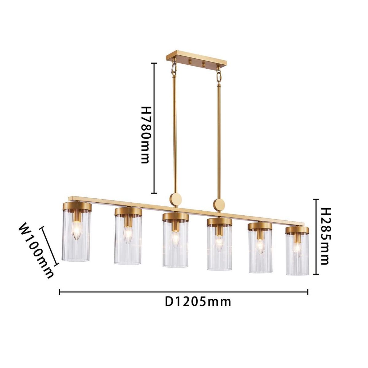 3099-6U, подвесная люстра, L1205xW105xH550/1170, 6xE14x40W, excluded — изображение 3