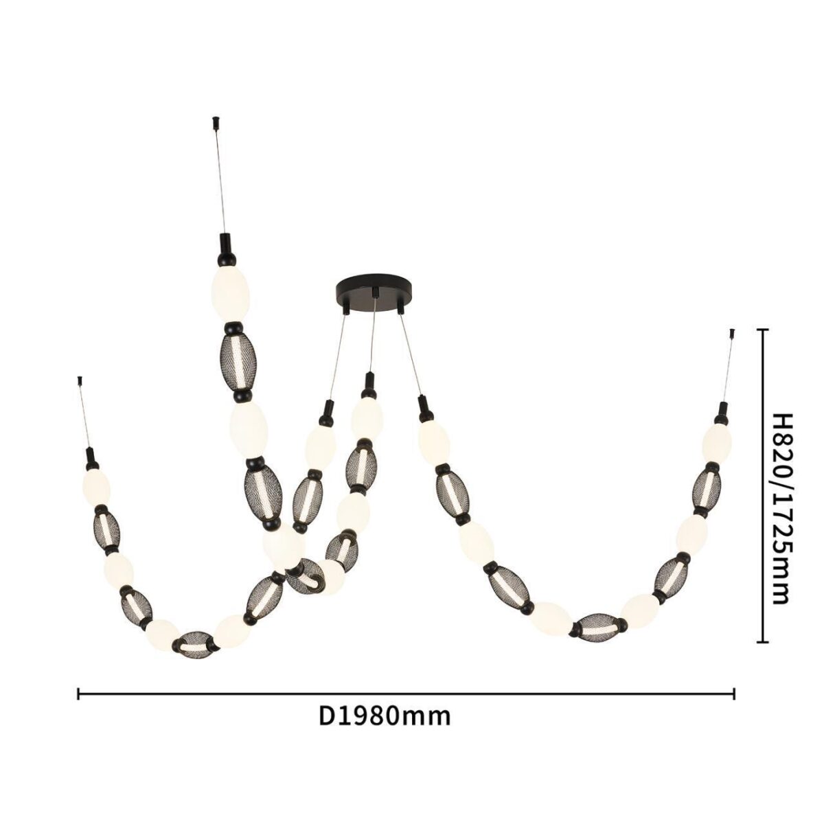 4560-3PC, подвесная/потолочная люстра, D200xH1780/2780 + D650xH890/1775 + D1980xH820/1725, 3xLEDx18W, 2230LM, 4000K, included — изображение 9