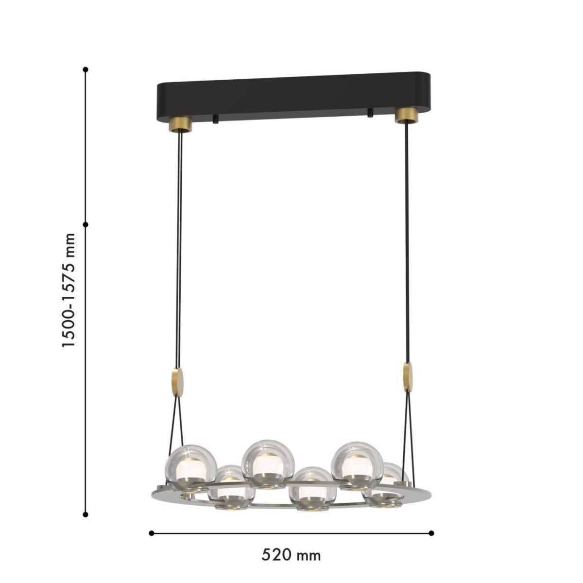 4291-6P, подвесная люстра, D520xH1500/1575, 6xLEDx7.5W, 3600LM, 4000K, included — изображение 2