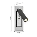 4496-1W, настенный светильник, D65xW55xH155, LEDx3W, 200LM, 4000K, included, switch — изображение 2