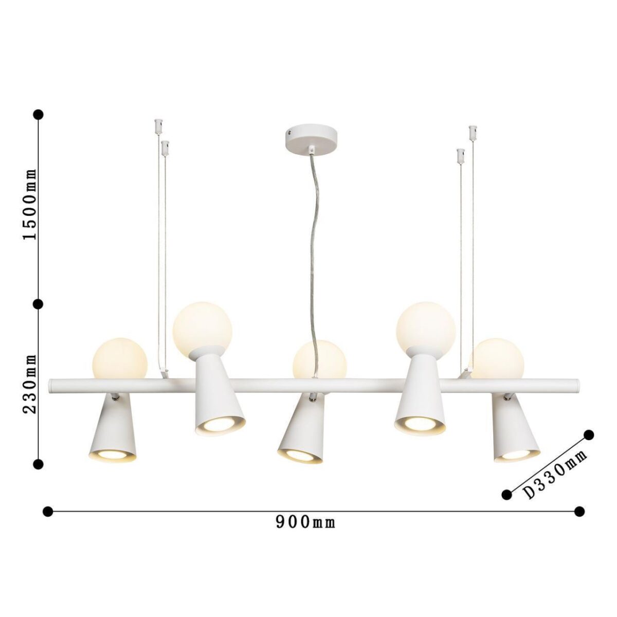 4094-5P, подвесная люстра, L900xW330xH230/1730, 5xG9LEDx3W + 5xGU10x35W, excluded — изображение 3