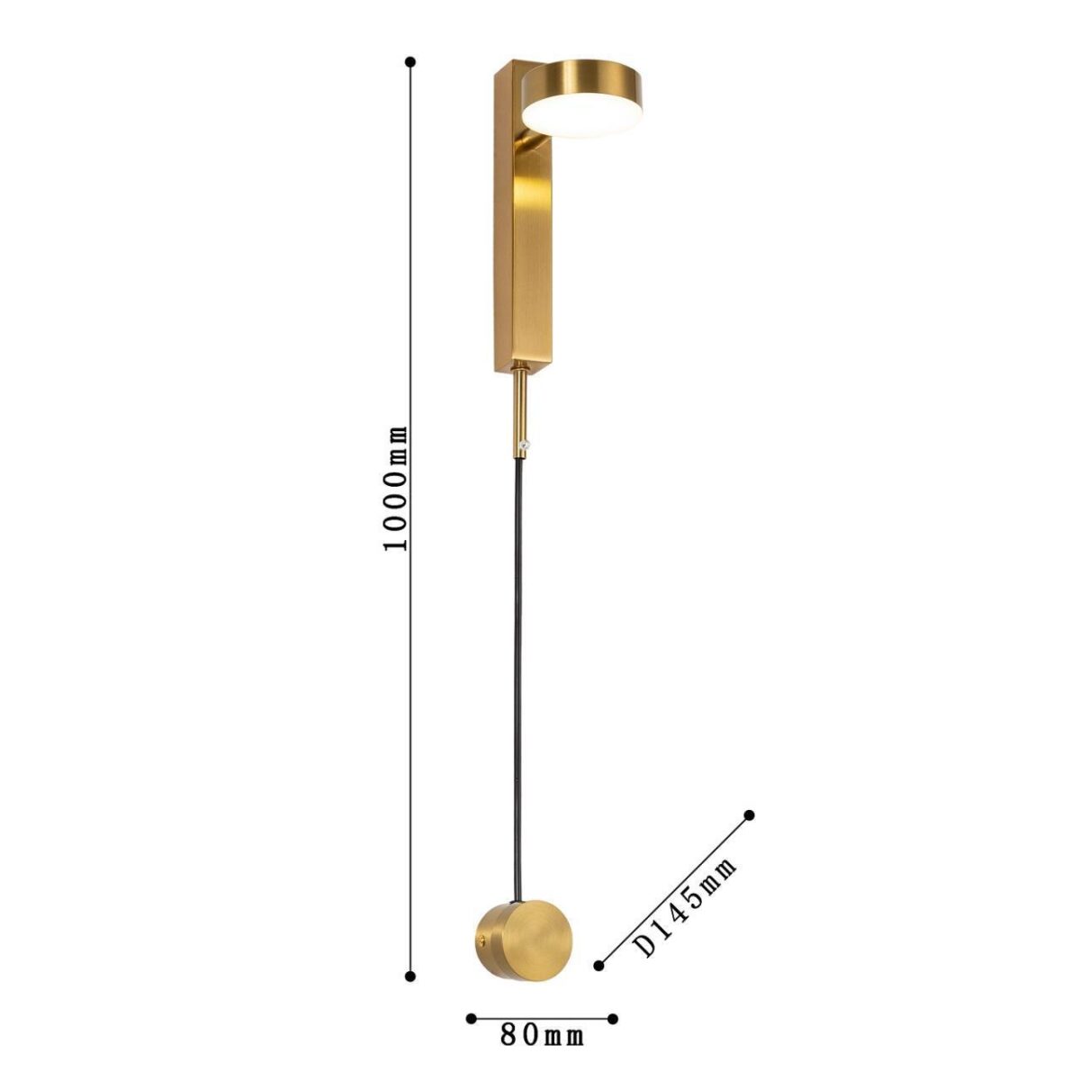 4063-1W, настенный светильник, D145xW80xH1000, 1xLEDx5W, 400LM, 4000K, included — изображение 3