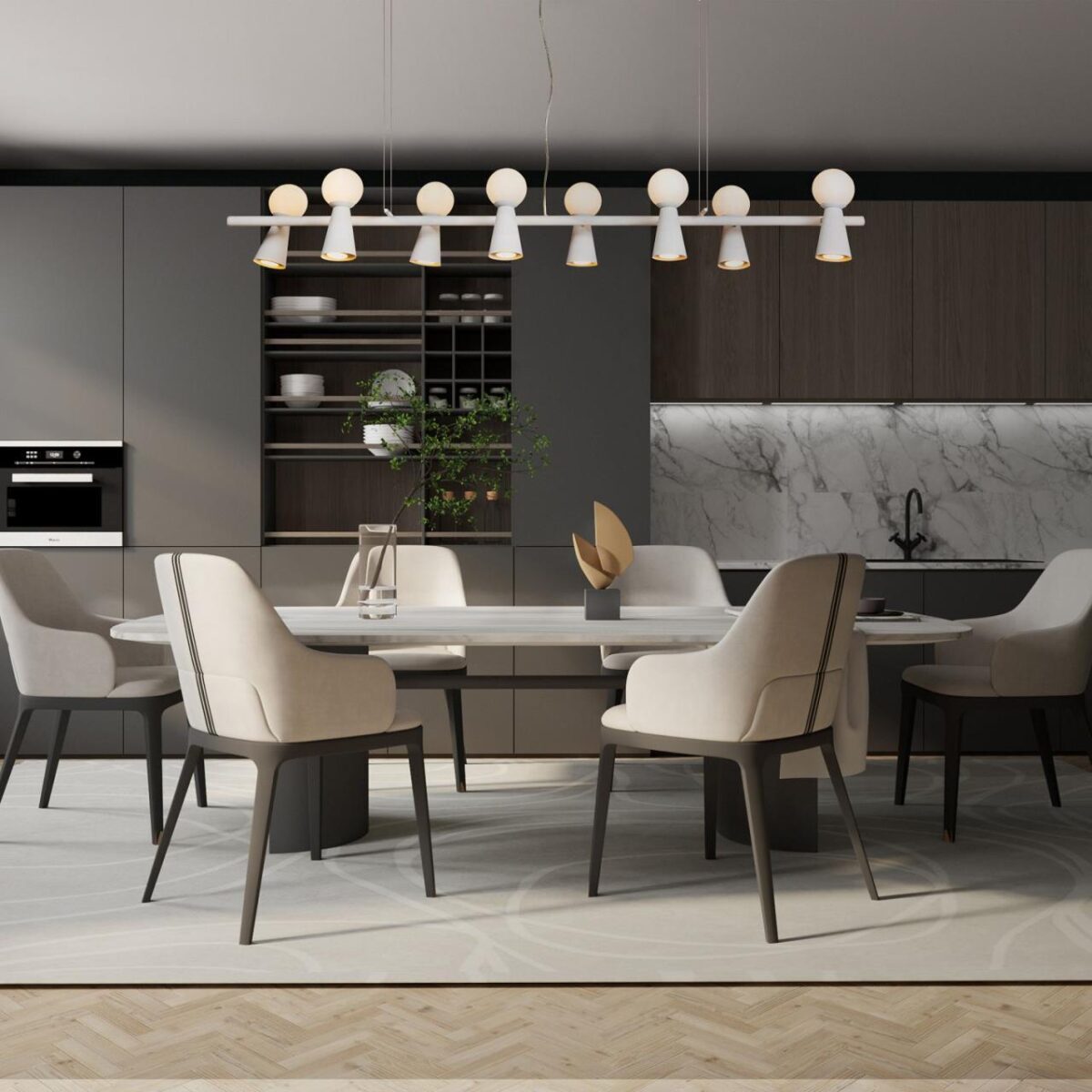 4094-8P, подвесная люстра, L1425xW330xH230/1730, 8xG9LEDx3W + 8xGU10x35W, excluded — изображение 7