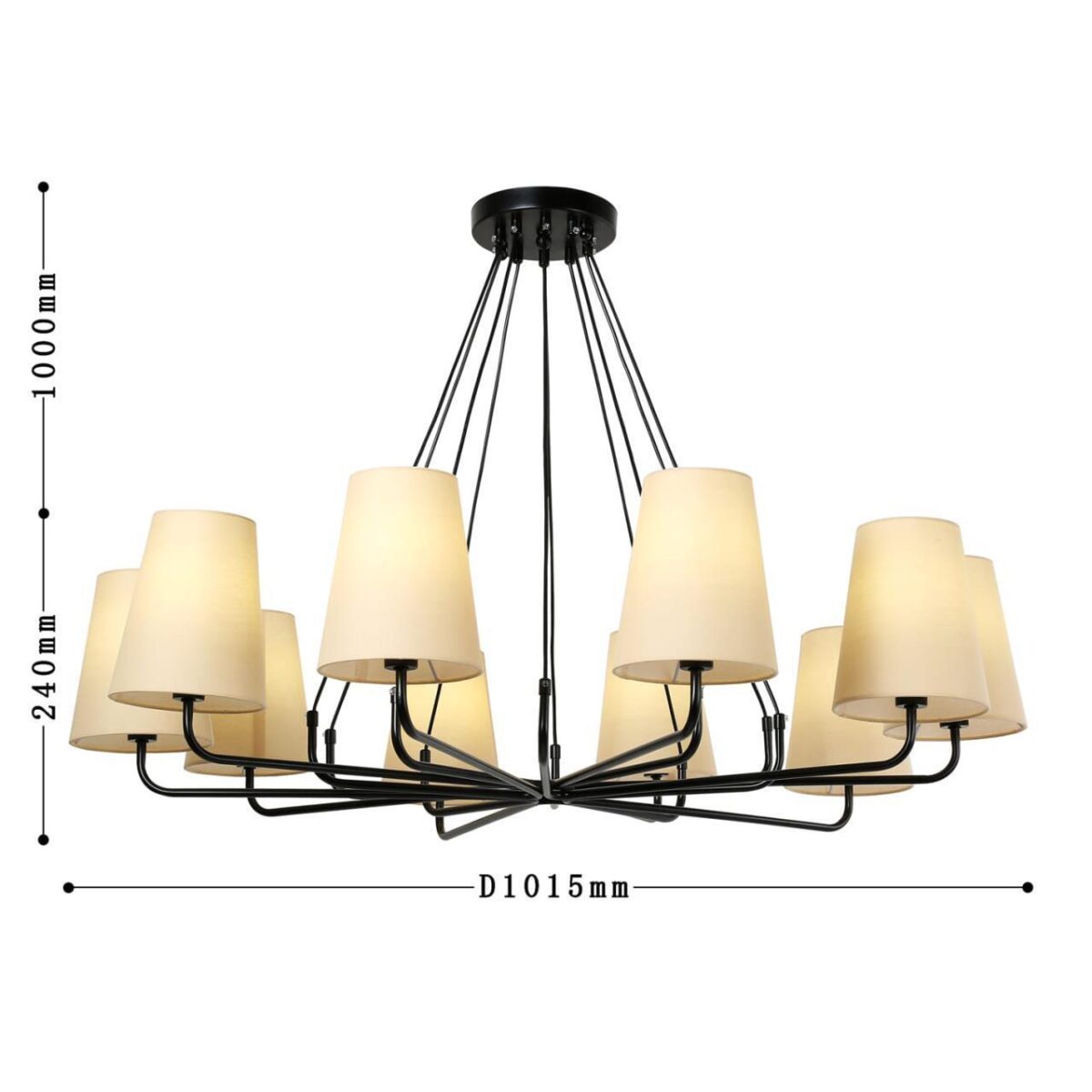 2364-10P, подвесная люстра, D1015xH240/1240, 10xE14x40W, excluded — изображение 3