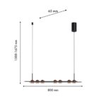 4561-7P, подвесная люстра, L800xW65xH1500/1675, 7xLEDx4W, 1680LM, 4000K, included — изображение 2