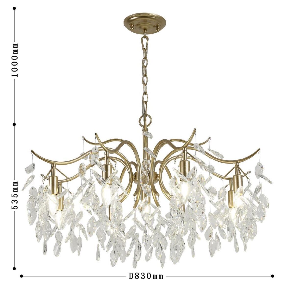 3003-9P, подвесная люстра, D830xH535/1535, 9xE14x40W, excluded — изображение 3