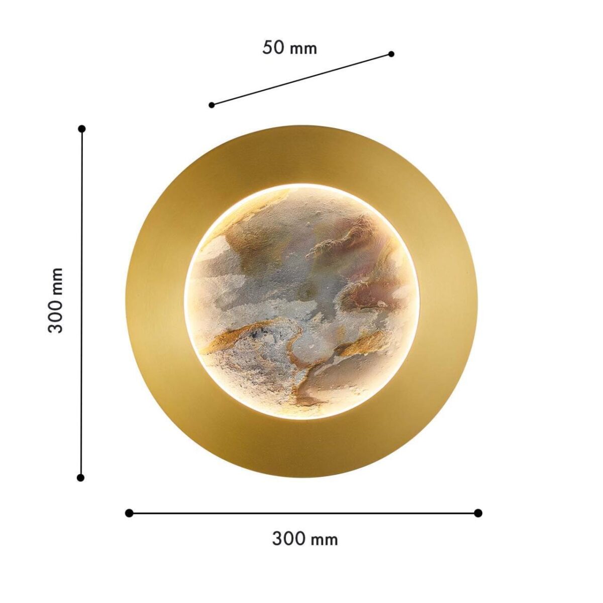 4597-1W, настенный светильник, D50xW300xH300, LEDx24W, 336LM, 4000K, CRI>90, included — изображение 2