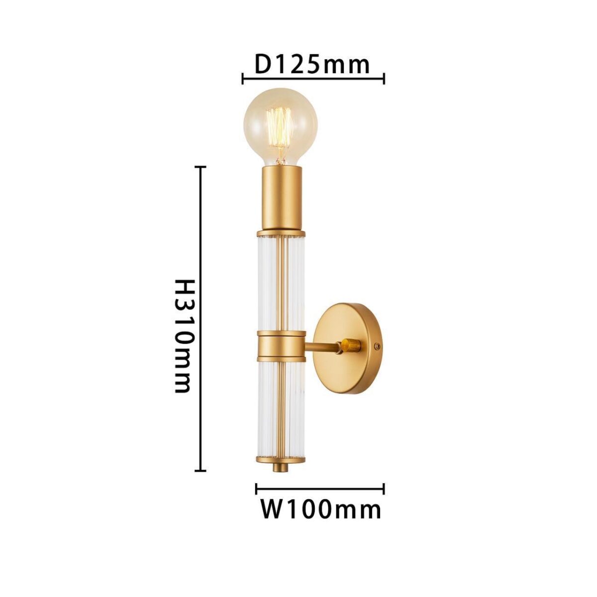 4006-1W, настенный светильник, D125xW100xH310, 1xE27x60W, excluded, dimmer — изображение 3