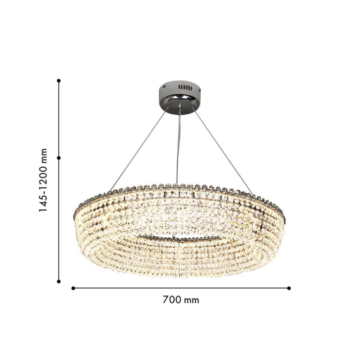 4478-7P, подвесная люстра, D700xH145/1200, LEDx60W, 5400LM, 3000K, included, remote control — изображение 3