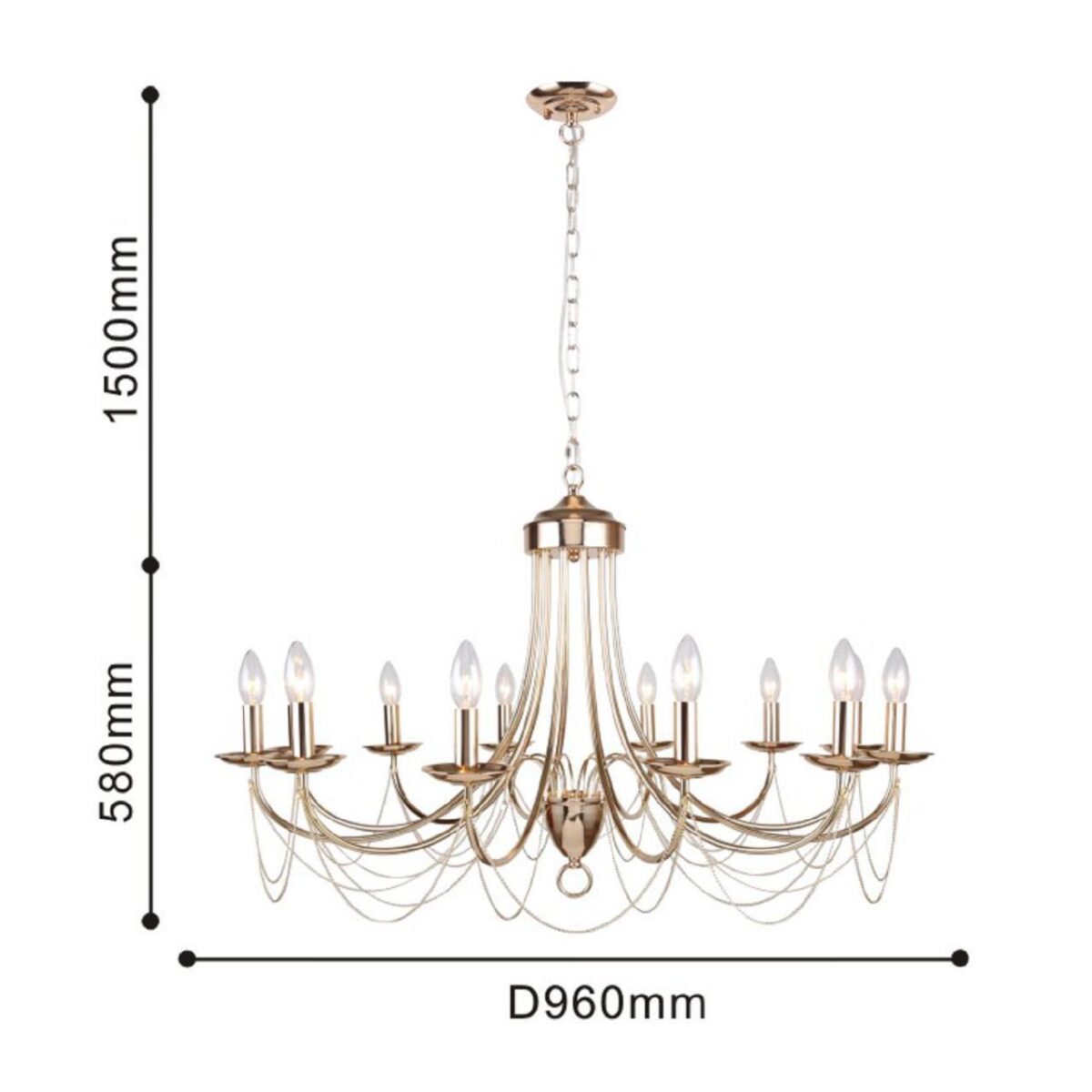 2591-12P, подвесная люстра, D960xH580/2080, 12xE14x40W, excluded — изображение 3