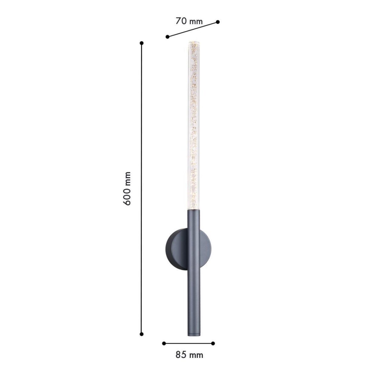 4310-1W, настенный светильник, D70xW85xH600, LEDx7W, 320LM, 4000K, CRI>90, included — изображение 2