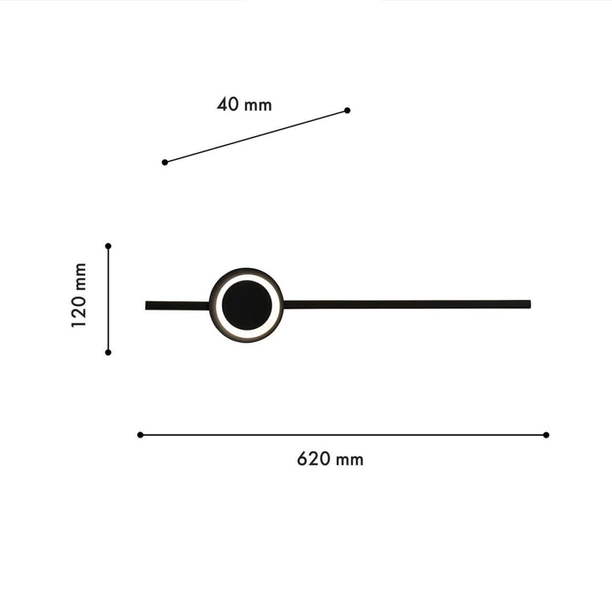 4163-1W, настенный светильник, D40xW120xH620, LEDx14W, 630LM, 4000K, included — изображение 3