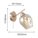 2658-1W, настенный светильник, D220xW115xH190, 1xE14x40W, excluded, switch — изображение 3