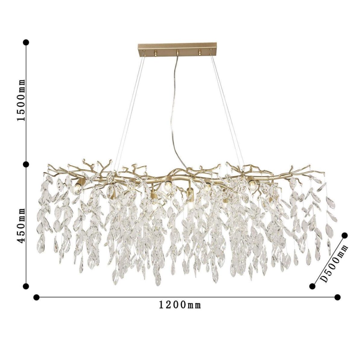 3056-10P, подвесная люстра, L1200xW500xH450/1950, 10xE14x40W, excluded — изображение 3